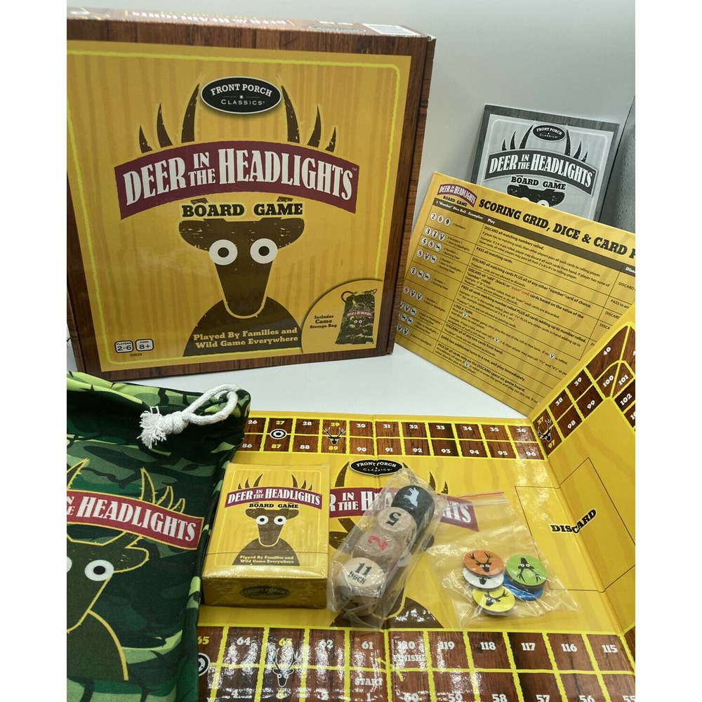Deer In Headlights Family Strategy Dice Card Management Board Game Open Box Seal